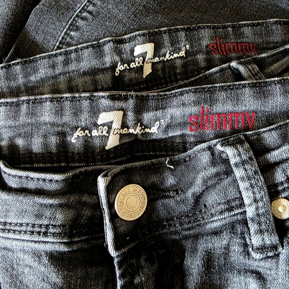 7 For All Mankind Charcoal Girl's Jeans In Slimmy Sz 16 - Picture 1 of 5